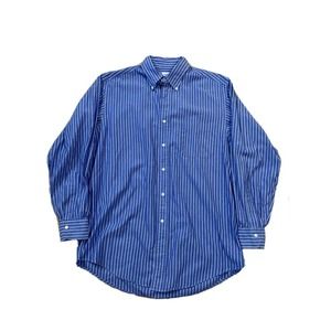 brooks Brothers button down Striped Blue 15 1/2